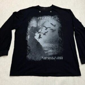 Kirin Strange Men’s Black Long Sleeve Shirt Black XL Crows Streetwear Japanese
